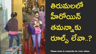 Telugu Actress Tamannaah Bhatia visited Tirumala temple in jeans [upl. by Durand]