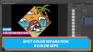 How to Do Spot Color Separation in Photoshop for Screen Printing  9 Color Seps [upl. by Gmur]