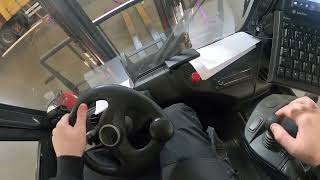 Unloading boards sit back and relax of 48 min POV Forklifting with 5 ton electric forklift [upl. by Kreindler]