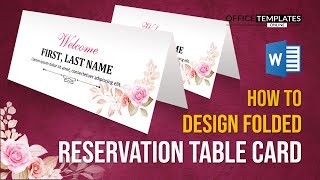 How to Design Table Reservation NamePlace Card In MS Word  DIY Tutorial [upl. by Lathan]