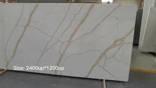 calacatta gold quartz slab for kitchen countertop [upl. by Euginomod]