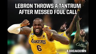 LeBron James doesnt get the foul call and throws a tantrum a breakdown [upl. by Nobe]