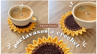 Portavasos de girasol a crochet  ganchillo Tutorial paso a paso🌻 [upl. by Onidranreb]