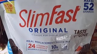 Slimfast Original Meal Replacement Shake Mix Large 52 Servings Bag Rich Chocolate Royale Unboxing [upl. by Liam849]