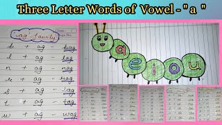 CVC Word of Letter a  Blending of Letter a Phonics So  CVC Words  Letter a  Three Letter Words [upl. by Rycca620]