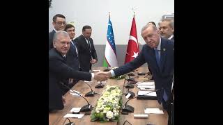 President Erdogan meets with President Mirziyoyev of Uzbekistan [upl. by Assi330]