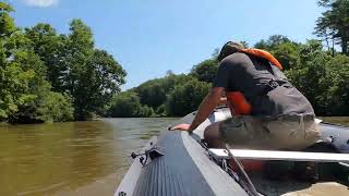 Boating from Bulls Bridge Dam to Falls Village Dam in the Saturn XHD330 with Suzuki 20hp Jet [upl. by Ramirolg]