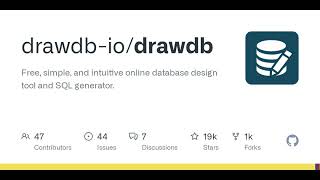 GitHub  drawdbiodrawdb Free simple and intuitive online database design tool and SQL genera [upl. by Uahc]