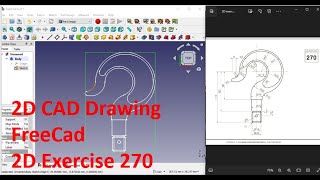 FreeCad 2D Drawing Exercise 270 tech techasmr technology asmr asmrvideo 2ddrawing 3ddrawing [upl. by Henriette]