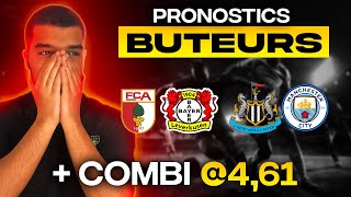 Pronostic foot buteurs  Pronostic Augsburg Leverkusen et Newcastle Manchester City  combi 461 [upl. by Ecnarrot]