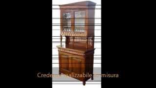 Produzione librerie credenze con alzata cristalliere e vetrine stile 800 firenze milano roma [upl. by Ribak]