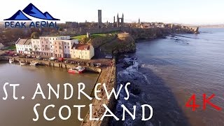 St Andrews Scotland Old Harbour Cathedral amp Castle Ruins 4K [upl. by Chap175]