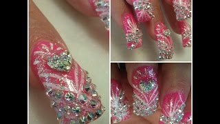 SWAROVSKI DIAMOND NAIL DESIGNS BLING BLING [upl. by Eizeerb]