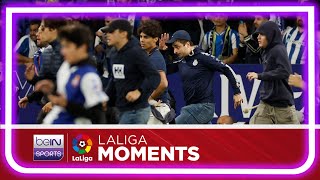 Espanyol fans STORM pitch amp charge at Barcelona players 🤯  LaLiga 2223 Moments [upl. by Melania]