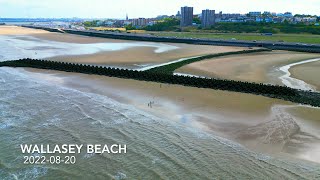 New Brighton Beach Wallasey Merseyside England  4K Drone Footage [upl. by Irallih198]