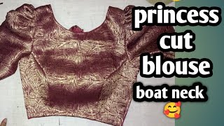 👉princes cut blouse 32 size cutting amp stitching easy method 💃👍 [upl. by Ellehciram351]