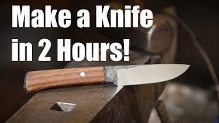 Knife Making Challenge Make a REAL Knife in 2 Hours [upl. by Accem]