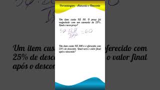 Dica de Porcentagem  Aumento e Desconto matematica [upl. by Malcah664]