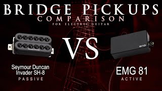 Seymour Duncan INVADER SH8 vs EMG 81  Bridge Guitar Pickup Comparison Tone Demo [upl. by Leen]