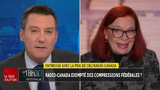 CBCRadioCanada supprime 800 postes  entrevue avec la PDG Catherine Tait [upl. by Salkcin]