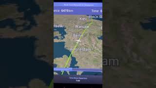 Moving map Singapore Airlines SQ 21 from EWR to SIN [upl. by Cogswell96]