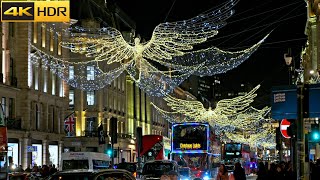 🎄Christmas Eve 2023 in LONDON 🎄 2 HOURS of Christmas London Walk 4K HDR [upl. by Eicnahc]