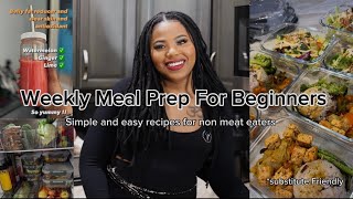 Weekly Meal Prep For Beginners  Pescatarian and Vegetarian Recipes Substitutes Friendly [upl. by Airdnalahs897]