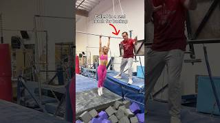 The Rybka Twins learn a high bar dismount 😂 ​⁠TheRybkaTwins gymnastics sports fail olympics [upl. by Nolyad176]