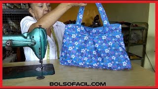 COMO HACER BOLSOS DE TELA  CON PATRONES   MODELO 4  BolsoFacilCom [upl. by Peery]