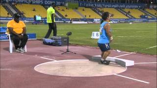 Mens shot put F40  final  2015 IPC Athletics World Championships Doha [upl. by Relyhcs]