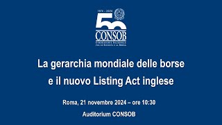 La gerarchia mondiale delle borse e il nuovo Listing Act inglese [upl. by Durrej]