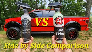 Part ONE Adams Graphene Tire Dressing verses Adams Tire Shine HONEST side by side Comparison [upl. by Trimmer]