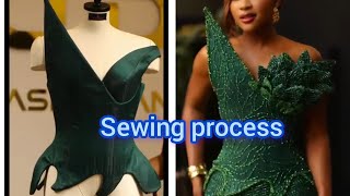 how to sew an asymmetric over bust corset [upl. by Oinegue260]