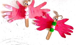 Easy Handprint Butterfly Craft with Paper [upl. by Aborn]