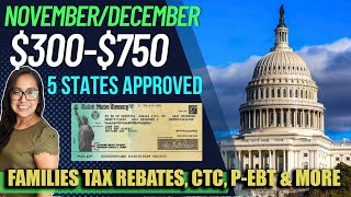 NEW STIMULUS CHECK IN NOVEMBER AND DECEMBER 2023 750 REBATES amp 300 GRANT 5 STATES [upl. by Aluor]