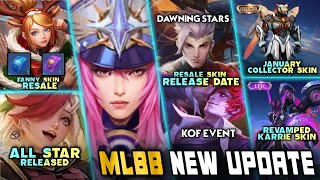 MLBB DEC 2023  MAY 2024 UPDATE  RESALE LIMITED SKIN  DAWNING STARS amp KOF EVENT RETURN whatsnext [upl. by Roane]