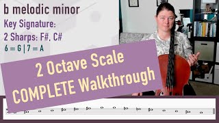 b melodic minor 2 Octave Scale WITH instructions [upl. by Kostman]