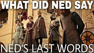 What Did Ned Stark Whisper Right Before He Was Executed  Game of Thrones Season 8 [upl. by Cerelly]