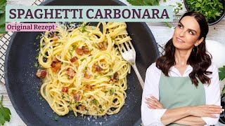 Einfaches Spaghetti Carbonara Rezept wie in Italien – Das Original selber kochen [upl. by Bovill]