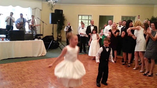 9 year old girls Irish dance at Diane amp Steves wedding reception 71313  quotTell Me Maquot [upl. by Aikehs]