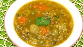 Asopao Sopon de gandules con bolitas de Platano or Pigeon Pea Soup [upl. by Adnoval]