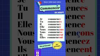 Conjugaison du Verbe Commencer to start au présent Conjugation of the verb Commencer in present [upl. by Noled]