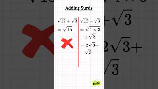 Adding and Subtracting Surds🤔shorts youtubeshorts surds squareroot mathshorts trendingshorts [upl. by Allemaj]