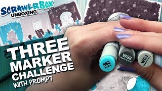 3 MARKER CHALLENGE  RealTime Scrawlrbox Unboxing  DrawingWiffWaffles [upl. by Winikka450]