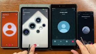 Samsung S24 Ultra  iPad Mini 6  Samsung Tab A 80  LG Stylo 6 Threema vs WhatsApp Incoming Call [upl. by Ayidan]