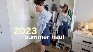 2023 SUMMER CLOTHING HAUL🍉  jorts tops bathing suits accessories  more [upl. by Leandro]