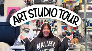 ART STUDIO TOUR  all my art supplies [upl. by Nemlaz]