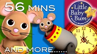 Hickory Dickory Dock  Plus Lots More Nursery Rhymes  56 Minutes Compilation from LittleBabyBum [upl. by Nyllaf]