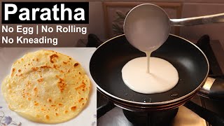 Paratha Recipe With Liquid Dough  No Rolling No Kneading Paratha Recipe  Aliza In The Kitchen [upl. by Adnof]