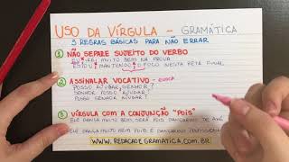 USO DA VÍRGULA DICAS RÁPIDAS [upl. by Acalia]